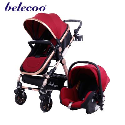 China Canvas Cloth Aluminum Alloy 2-in-1 Baby Stroller European Portable Baby Stroller Kids Elastic Cloth And Buggy for sale