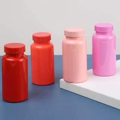 China Vitamin Capsule Pill Plastic Bottle Packaging 150Ml Red Pink Empty Supplement for sale