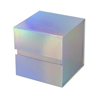 China Collapsible Crate Storage Box Square Collapsible Wig Magnetic Box With Ribbon for sale