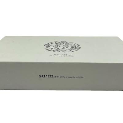 China Printed Paper Packaging Box Cream Cosmetics Packaging Boxes Cardboard Silver Foil Stamping Skincare Packaging Box for sale