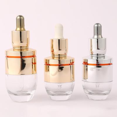 China Printing Empty Glass CBD Serume Oil Dropper Bottle With Silver Or Gold Top for sale