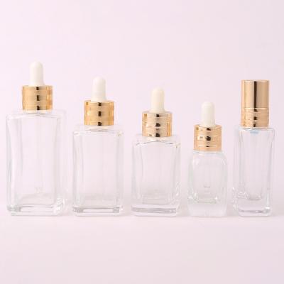 China 0.5oz 1oz 2oz 3oz Clear Fluted Glass Empty Dropper Bottles For Perfume Eye Oil for sale