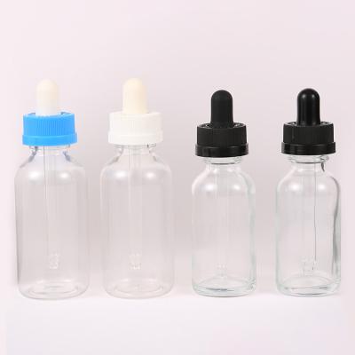 China 20ml 30ml 50ml 100ml Clear Eco Friendly Dropper Bottles With CRC Black Cap for sale