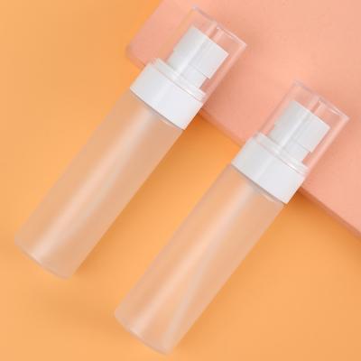 China 4oz 5oz 100ml PET Sanitizer Bottle Customize Color or Label Transparent Frosted Travel Perfume Spray Bottle for Cosmetic for sale