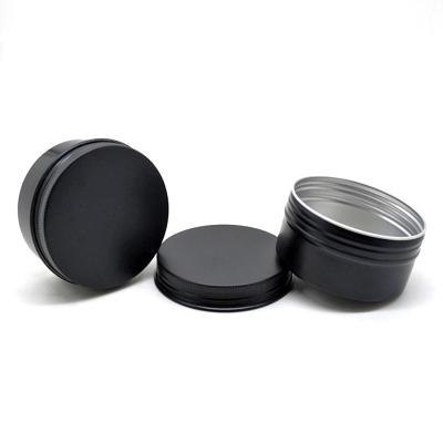 China Custom Black Aluminum Candle Tin Metal Case for Solid Scented Candle 6 oz With Lids Food Storage Box Industrial Food for sale