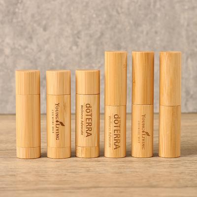 China 3g 5g Lip Balm Container Round Bamboo Lipbalm Packaging Tubes for Sustainable and Environmentally Friendly Beauty for sale