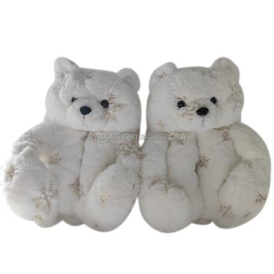 China Indoor Fuzzy Fabrics Accessories Teddy Bear Slippers All Color Women Plush Slipper for sale