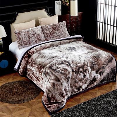 China Coral Single Bed Blanket For Double Anti-bacteria Raschel Blanket Thick Warm Winter for sale