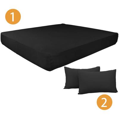 China Nondisposable Fitted Sheet and Stretch Pillow Case Pack Set - Black for sale