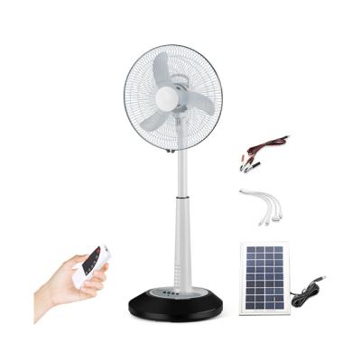 China Mist Function 16 Inch Electric Stand Fan With Solar Rechargeable Cooler Air Floor Fan With Led Light for sale