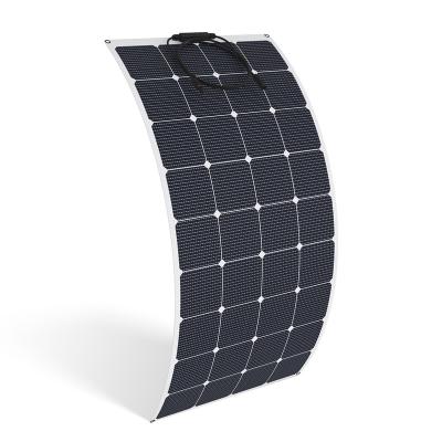 China New style solar grid home system Sunpower maxeon 3 cells 120W 18V ETFE semi PV outdoor flexible solar panel for RV caravan boat for sale