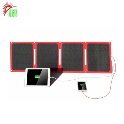 China Dual Charger Controller Outdoor Use USB 5V 9V 12V 50W ETFE Folding Laptop Solar Panel Charger for sale