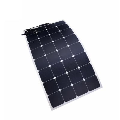 China Cheap 20A Sunpower PET cell camping 100W semi flexible solar panel SUNSUN 1000V DC)/600V 20A 1year SS-S100WP 1060x530x2.8 22% (from IEC for sale