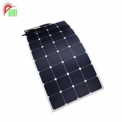 China 20A export to Japan SunPower Cells 100W 12V semi flexible solar panel for sale