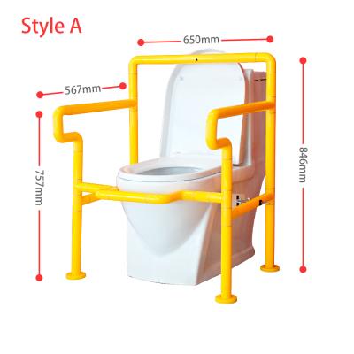 China Bathroom Railings Bathroom Handicap Safety Grab Bar Waist Height Toilet Armrests Safety Frame Disabled Adjustable Railing for sale