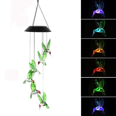 Κίνα Solar Power Outdoor Color Changing Landscape Garden Lawn Hummingbird Wind Chime Light Lamp προς πώληση