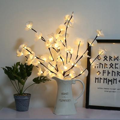 China Modern 70cm Led Simulation 20leds Orchid Branch Lights Tree Table Lamp LED Willow Branch Lights for Christmas Party Wedding Home Decoration for sale