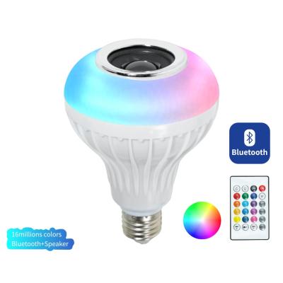 China PC 12W Light Bulb E27 Wireless Smart Musical Light Colorful LED Speaker Remote Controller LED à venda