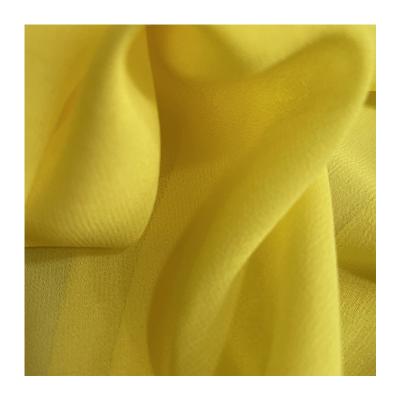 China Fashion 200D Luxury High Quality Anti-static Non Wrinkle Feeling Stretchy Natural Chiffon Fabric Soft Hand Fuhe Solid Dying Silk Fabric for sale