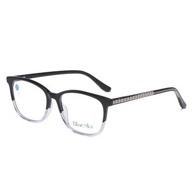 China Acetate optical frames High Quality Black Clear Acetate Frames Blue Light Blocking Optical Eye Wear Glasses for sale