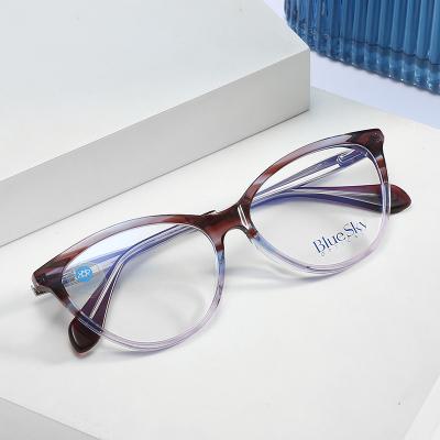 China Acetate Optical Frames Acetate Metal Conchen Bling Reading Anti Glare Glass Anti Blue for sale