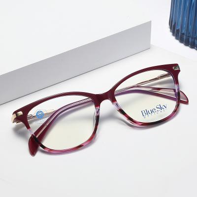 China Acetate optical frames Ready Stock High Quality Fashion Acetate Frames Anti Blue Light Blocker Optical Glasses for sale