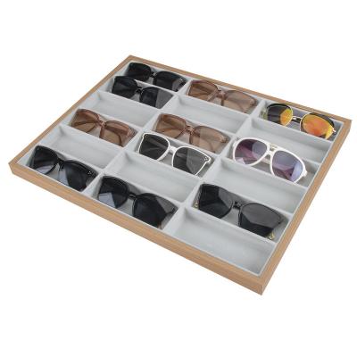 China Packing box Now wholesale rosewood glasses display plate 18 glasses sales display plate sunglasses glasses tray for sale