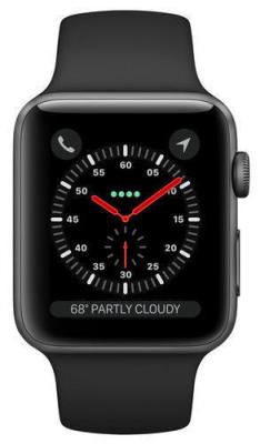 China Cheap Apple Watch Series 3 38mm Space Gray Aluminium Case with Black Sport Band for sale