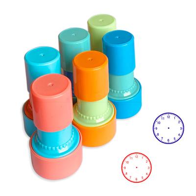 China Teacher Friendly Eco Stamps Office School Around Automatic Instant Plastic Rubber Self Inking Kids Toy Stamp for sale