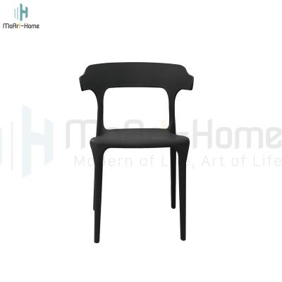 China Eco - Friendly Low Price Modern Design Outdoor Black Leisure Stacking Dining Plastic Chair for sale