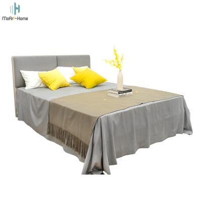 China Wholesale Price Queen Size Eco-friendly Bed Set Furniture Modern Design , Comfortable Hotel Bed Wood Frame Modern Style With Soft Headboard for sale