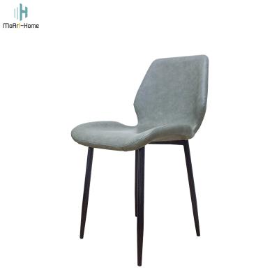 China Eco - Friendly Minimalist Leather Dining Chair Metal Legs for sale