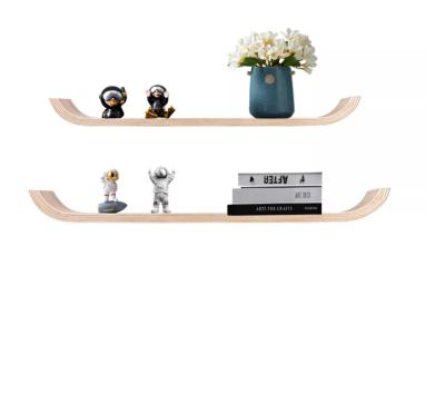 China U-curved wall (height) solid wood adjustable style wooden shelf is suitable for living room, bedroom and kitchen for sale