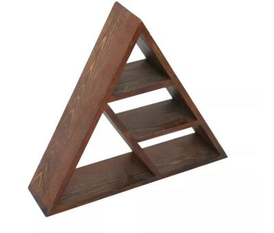 China Floating Shelves (Height) Mountain Shape Wall Shelf Rustic Brown Wooden Color Adjustable Wood Shelves For Wall for sale