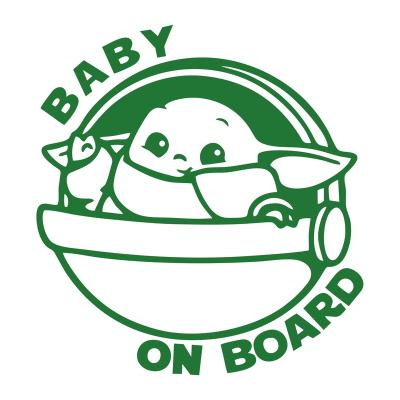 China Customized vinyl waterproof decal baby yoda baby car sticker waterproof UV resistant for sale