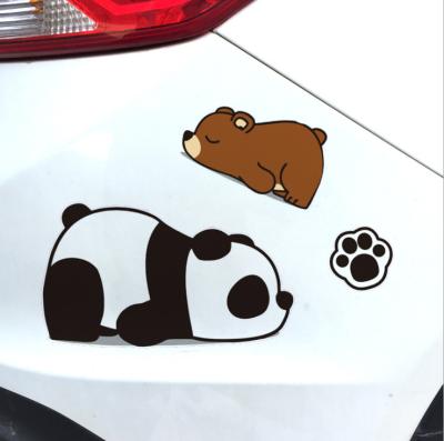 China Shengcai Waterproof UV Resistant Waterproof In Cartoon Running Panda Wrapping Waterproof Vinyl Decal Anime Car Stickers for sale