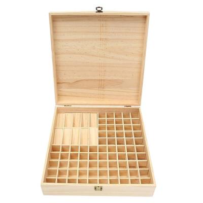 China Wooden essential oil storage box essential oil box handmade natural wood pine storage bottle rack for sale