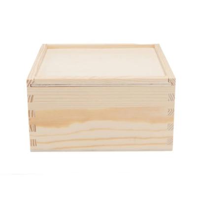 China Handmade Wooden Gift Boxes Wedding Decorative Wooden Candy Crate Boxes With Lids Wooden Gift Box With Sliding Lid for sale