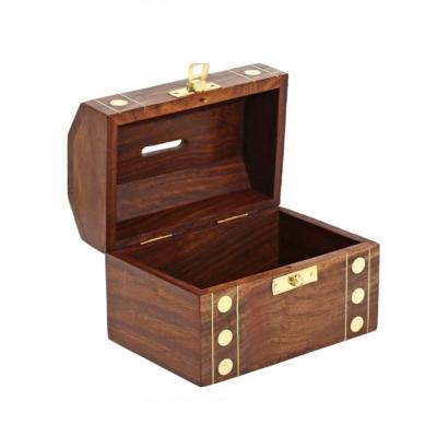 China Eco-friendly Antique Piggy Bank Craft Wooden Gift Boxes Handmade Wooden Gift Box Money Saving Box for sale