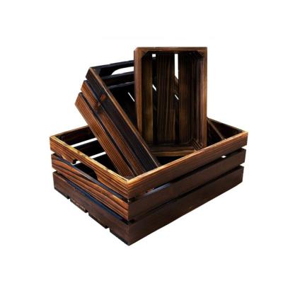 China Eco - Friendly Wall Mounted Wooden Basket Storage Crates Nesting Wooden Crate Storage Crate Box for sale