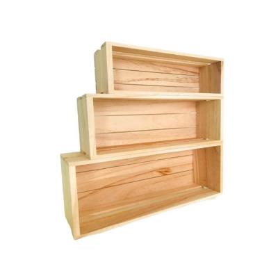 China Eco - Friendly Crafts Nesting Decorative Wooden Crates Wooden Crates Display Storage Crate Box for sale