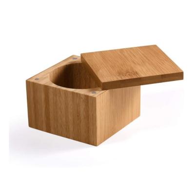 China Sustainable Bamboo Kitchen Spice Storage Container Seasonings Box With Lid Magnetic Square Storage Swivel Bamboo Box With Lid for sale