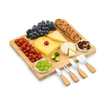 China Sustainable Bamboo Cheese Board Charcuterie Boards Cutting Tray Tray Bamboo Cutting Cheese Boards for sale