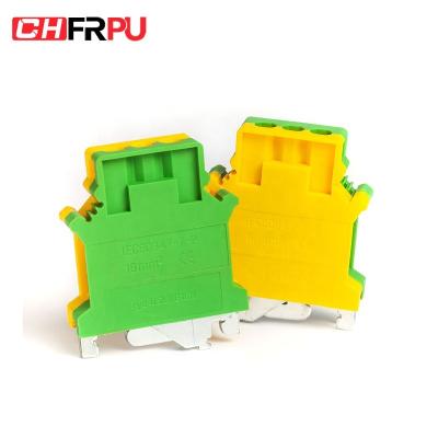 China CHFRPU USLKG16-high 16mm2 DIN Rail Screw Ground Terminal Block Brass Earthing TB For UK16-high #N/A for sale