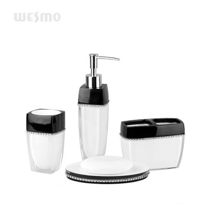 China Sustainable resin bathroom accessories with rhinestones for sale