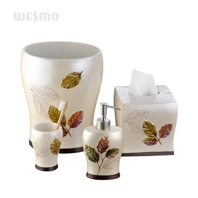 China Sustainable stylish polyresin bathroom set accessories for sale