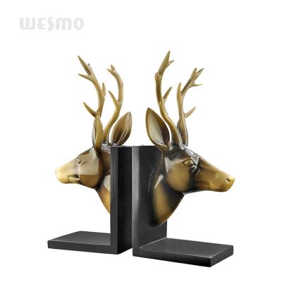 China China Hot Sale Polyresin Animal Sculpture Garden Decoration Home Decoration Deer Head Bookends Set for sale