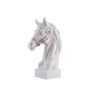 China Europe Manufacturer Supply Home Decor Resin Sculpt Polyresin Carved Horse Head Figurine Resin for sale