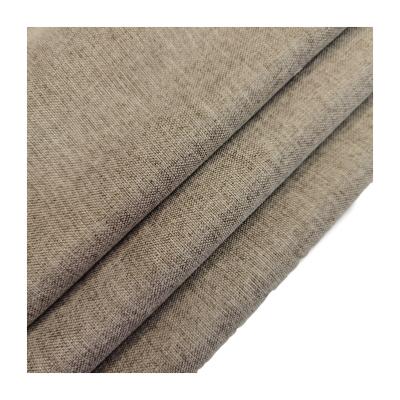 China 100% Breathable Deco Polyester Textured Home Grommet Curtain Linen Fabric for sale