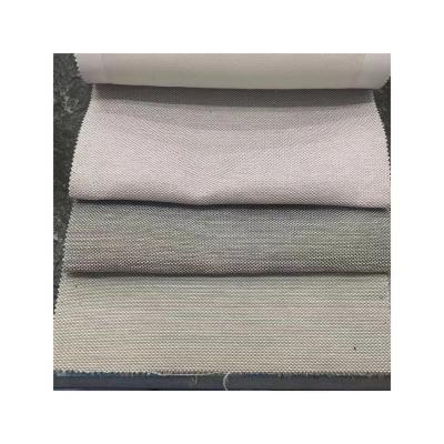 China EN13773 Antistatic Overrun Inherent Flame Retardant Room Darkening Blackout Triple Woven Textured Linen Fabric for sale